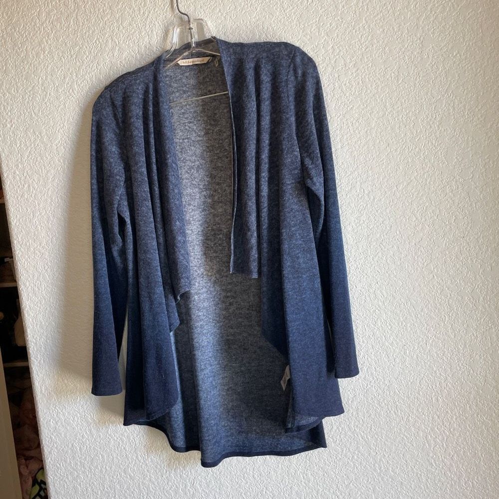 Soft surroundings womens XS cardigan blue asymmetrical open front cardigan‎